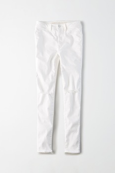 American Eagle, Blugi cu detalii cu aspect deteriorat, Alb American Eagle, Blugi cu detalii cu aspect deteriorat, Alb