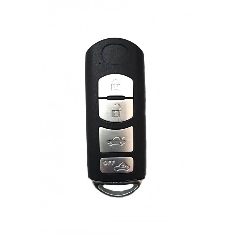 Carcasa cheie Smartkey compatibil Mazda, 4 butoane, lamela MAZ 24 R, negru-crom