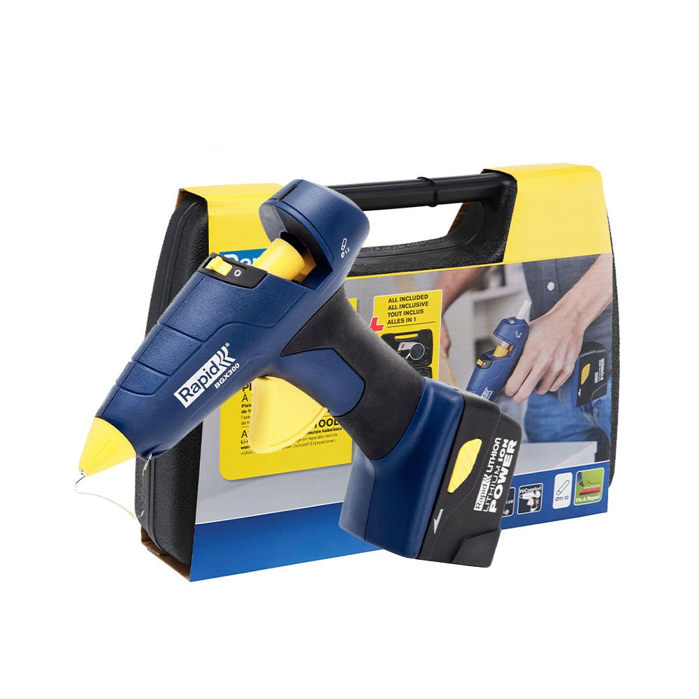 Pistol de lipit Rapid BGX300 cu acumulatori Li-Ion kit, 30W, 250g/h, ø12mm