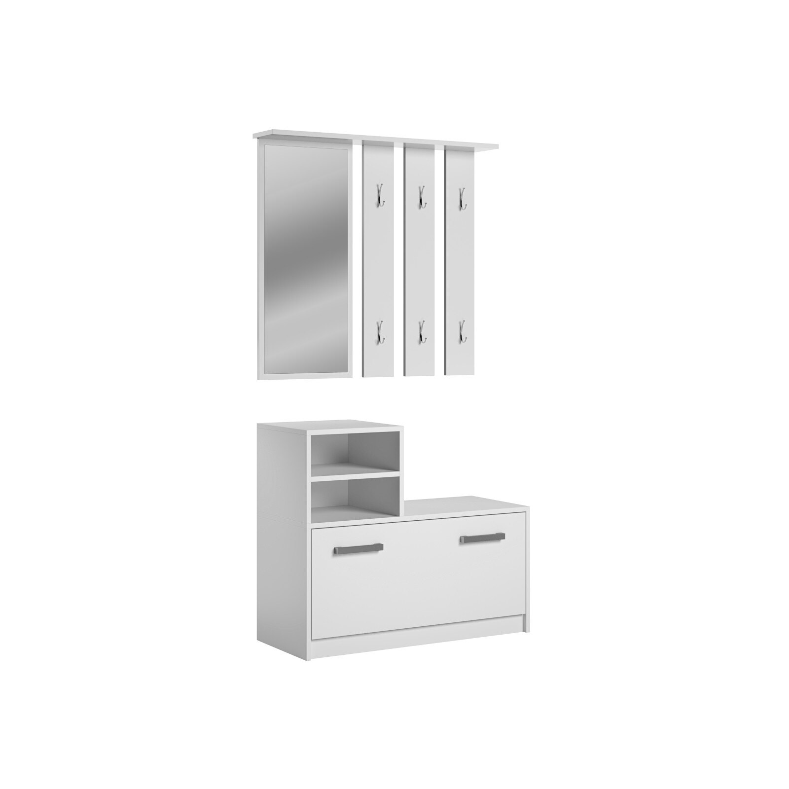 Set mobilier pentru hol Trend Home Ambre, Alb Mat