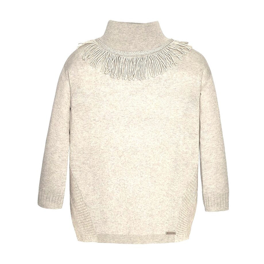 Pulover, Mayoral, cu franjuri, fete, bej, 8 ani