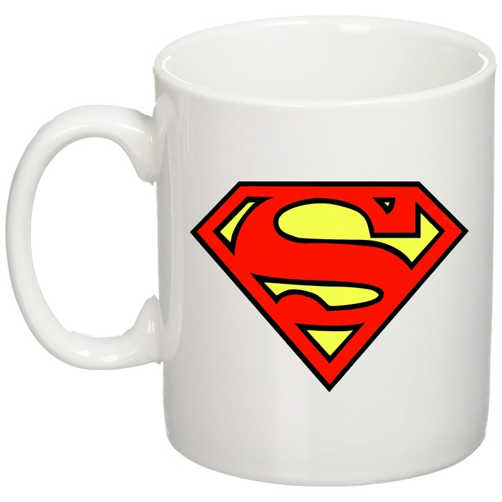 Cana personalizata "Superman", Giftoro, Alba, 330ml