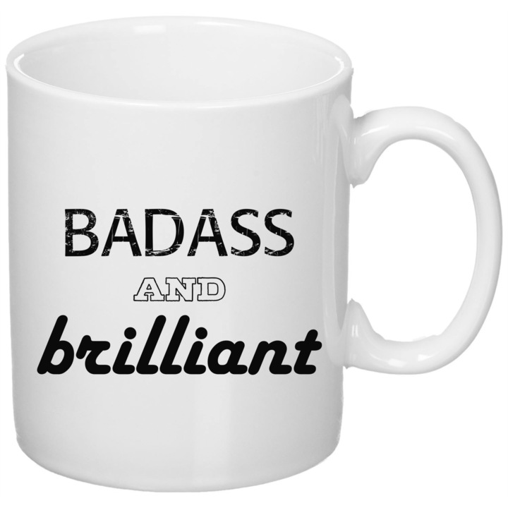 Cana personalizata "brilliant!'", Giftoro, Alba, 330ml