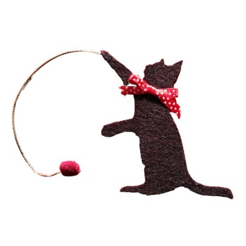 Semn de carte handmade pisica si ghem, multicolor, 12 x 5 cm Semn de carte handmade pisica si ghem, multicolor, 12 x 5 cm