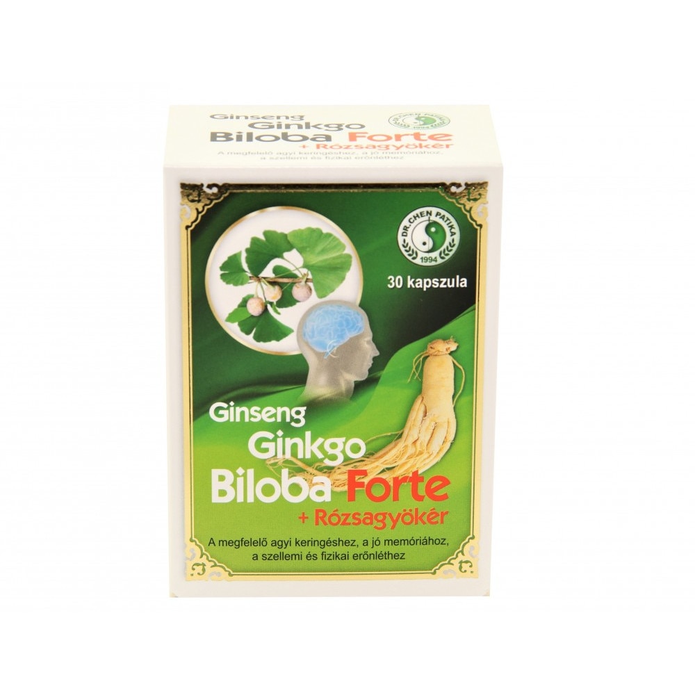 Dr. Chen Ginseng + Ginkgo Biloba forte + rozariu, 30 capsule