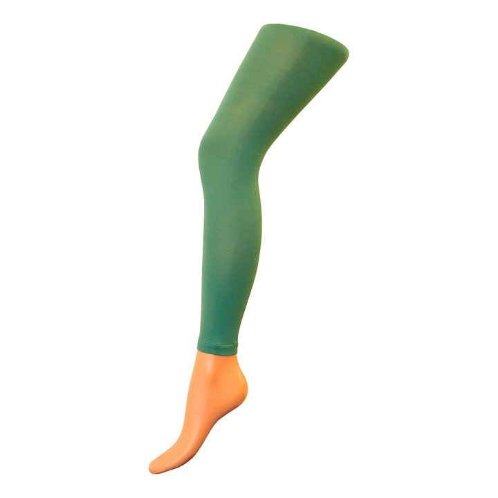 Elegáns, 3/4-es fűzöld nylon leggings, női leggings, kamasz lábfejnélküli harisnya (40 DEN, 3-as)