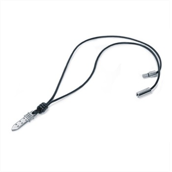 Colier Viceroy 2221C01011, barbatesc, snur piele neagra, pandativ inox argintiu Colier Viceroy 2221C01011, barbatesc, snur piele neagra, pandativ inox argintiu