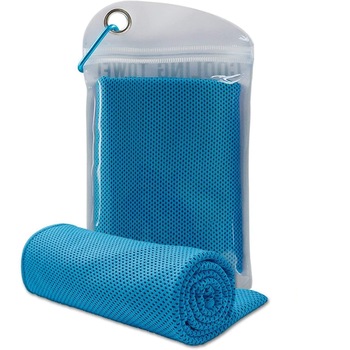 Prosop cu microfibre racoritor pentru fitness, alergari, drumetii, yoga, cu un efect hiper-evaporabil si de racire a pielii, cu utilizare diversa, 85x30 cm, Albastru Prosop cu microfibre racoritor pentru fitness, alergari, drumetii, yoga, cu un efect hiper-evaporabil si de racire a pielii, cu utilizare diversa, 85x30 cm, Albastru