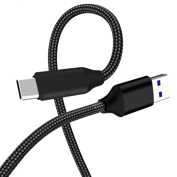 EVTrend Prémium töltőkábel, Android telefonhoz vagy táblagéphez, USB, USB-C, 2 m, Fekete