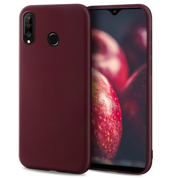 Husa pentru telefon, Moozy, Huawei P30 Lite, Visiniu, Silicon Husa pentru telefon, Moozy, Huawei P30 Lite, Visiniu, Silicon