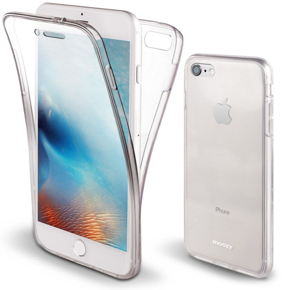 Husa 360, Moozy pentru iPhone 8 / 7 / SE 2020, Transparent, Silicon