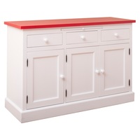 bufet szrel-mob cu 3 usi si 3 sertare culoare top rosu culoare corp alb dublu color 100 lemn masiv 90x134x50 cm imagen 1_0_
0