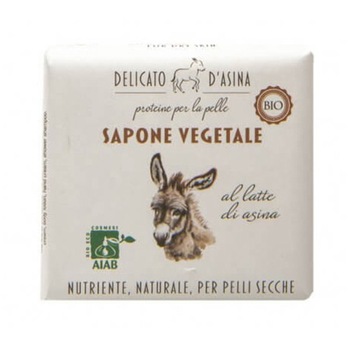 Sapun vegetal bio La Dispensa, Delicato d'Asina cu lapte de magarita, 100 g Sapun vegetal bio La Dispensa, Delicato d'Asina cu lapte de magarita, 100 g