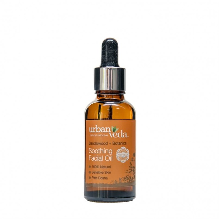 Ulei facial Urban Veda, Soothing cu extract de lemn de santal pentru ten sensibil, 30 ml