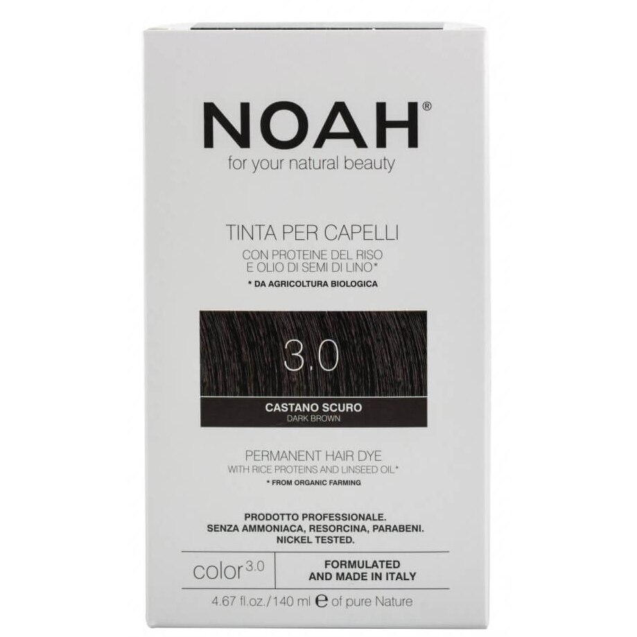 Vopsea de par permanenta fara amoniac Noah 3.0 Saten inchis, 140 ml