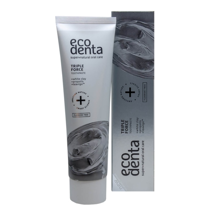 Pasta de dinti pentru dinti sensibili Ecodenta, Extra cu argila alba, propolis si Teavigo, 100 ml