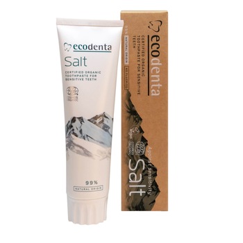 Pasta de dinti pentru dinti si gingii sensibile Ecodenta, Cosmos Organic cu sare naturala, 100 ml Pasta de dinti pentru dinti si gingii sensibile Ecodenta, Cosmos Organic cu sare naturala, 100 ml