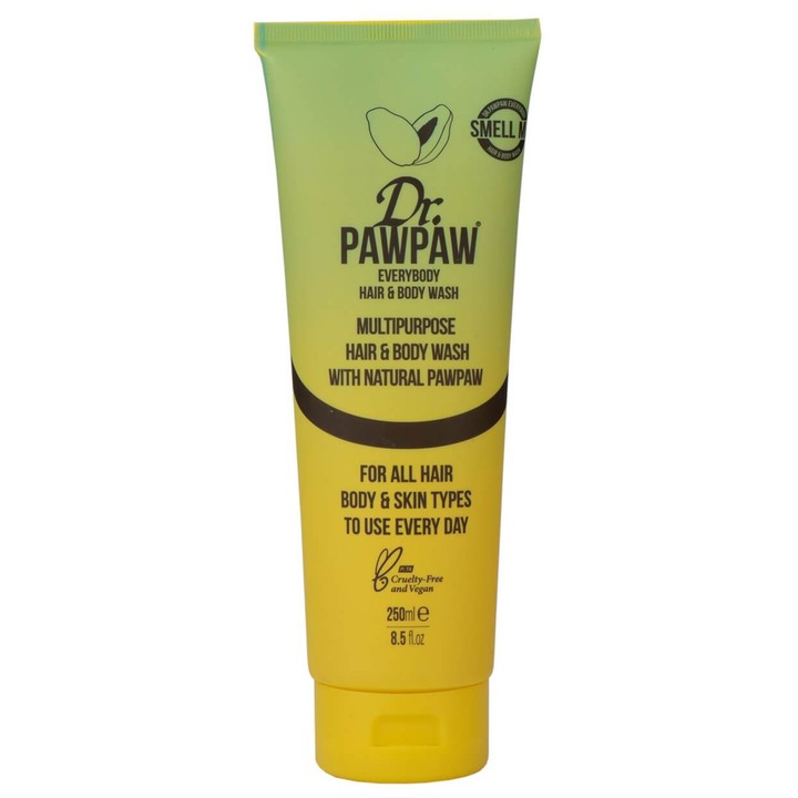 Шампоан и душ гел Dr PawPaw, Освежаващ, С папая, За всички типове коса и кожа, 250 мл