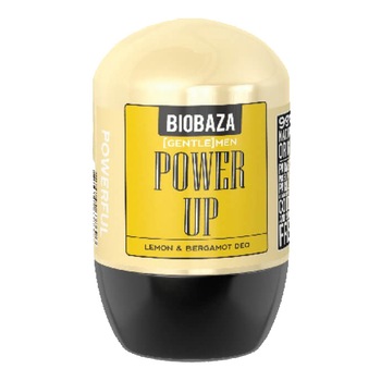 Deodorant natural pe baza de piatra de alaun Biobaza, Power Up cu lamaie si bergamota, Barbati, 50 ml