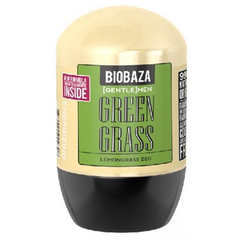 Deodorant natural pe baza de piatra de alaun Biobaza, Green Grass cu lemon grass, Barbati, 50 ml