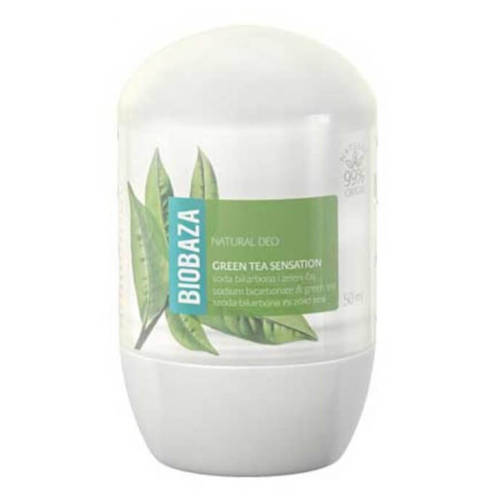 Deodorant natural pe baza de piatra de alaun Biobaza, Green Tea Sensation cu ceai verde, Femei, 50 ml