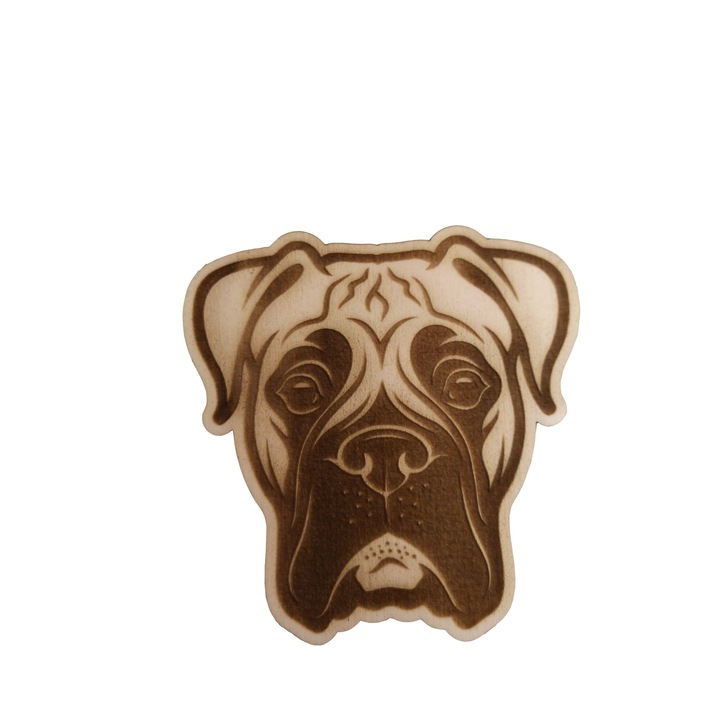 Fa pohártartó, Boxer, gravírozott, 6 db-os készlet