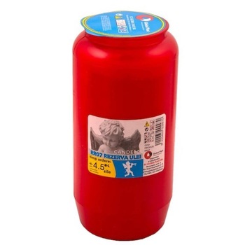 Rezerva Candela Rosie, Timp de Ardere 4.5 Zile, 140x66 mm, Parafina pe Baza de Ulei Rezerva Candela Rosie, Timp de Ardere 4.5 Zile, 140x66 mm, Parafina pe Baza de Ulei