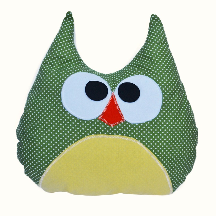 Perna decorativa bufnita Twix, bumbac, multicolor, 35 x 30 cm