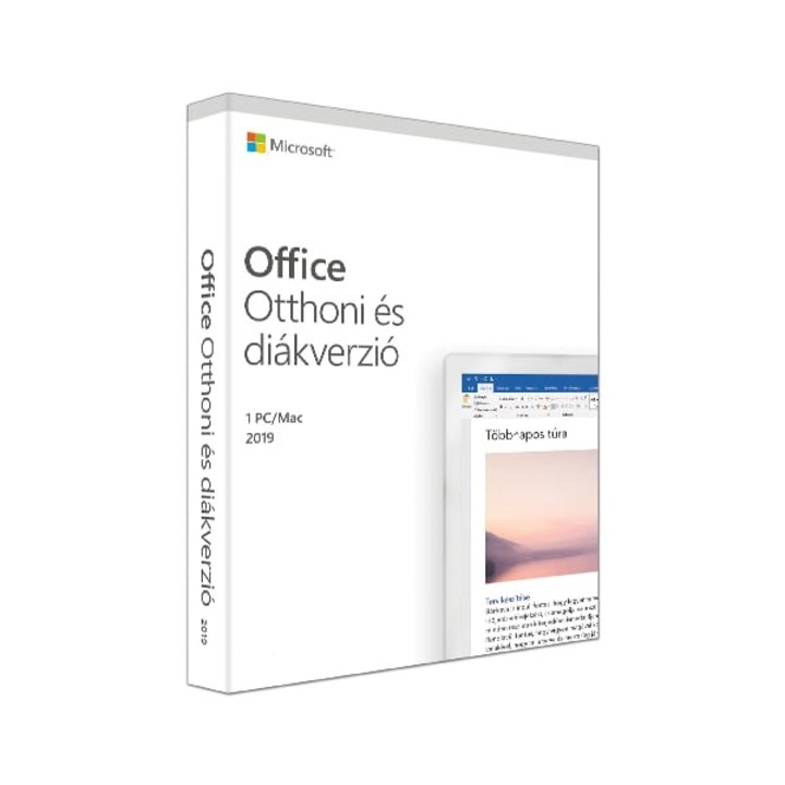 Microsoft Office 2019 Otthoni és diákverzió, magyar, egyszeri vásárlás, adathordozó nélkül (79G-05155)