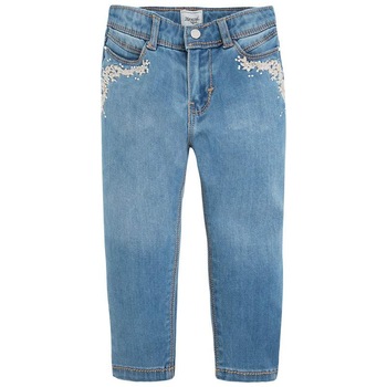 Pantaloni, Mayoral, cu broderie, fete, albastru, Albastru, 104 CM Pantaloni, Mayoral, cu broderie, fete, albastru, Albastru, 104 CM