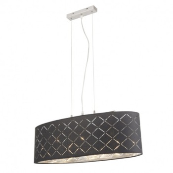 Pendul din nichel mat, Globo, 15228H2, Abajur cu perforatii pentru decor, 650x250x1400 mm, 3 x E27, 60W 230V, Negru/Argintiu metalizat Pendul din nichel mat, Globo, 15228H2, Abajur cu perforatii pentru decor, 650x250x1400 mm, 3 x E27, 60W 230V, Negru/Argintiu metalizat