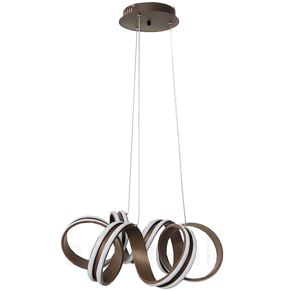 Pendul cu LED Home Design , schelet maro cu alb , inaltime reglabila , telecomanda , putere 240w