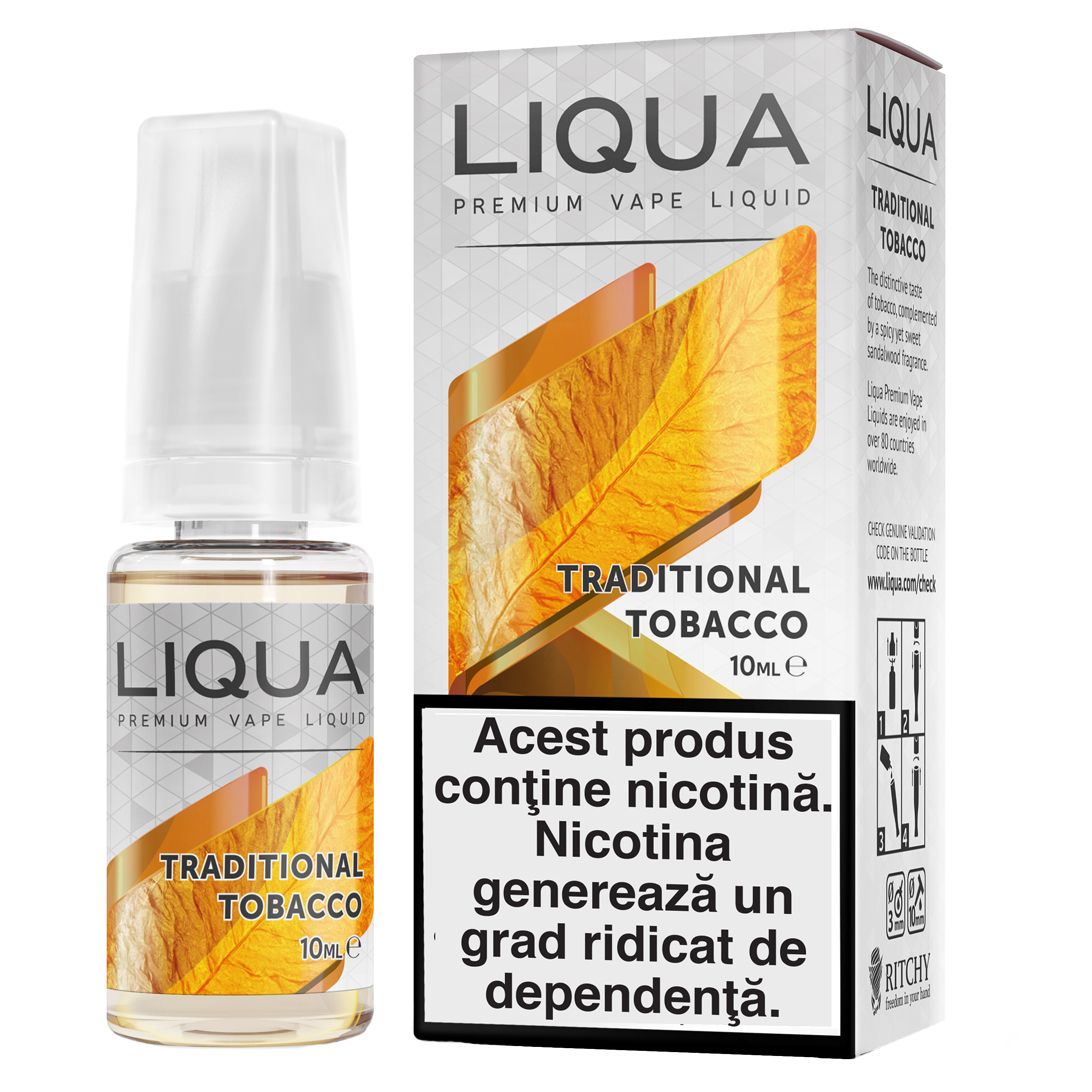 Lichid Tigara Electronica Liqua Elements - Traditional Tobacco ,10ml ,12mg/ml