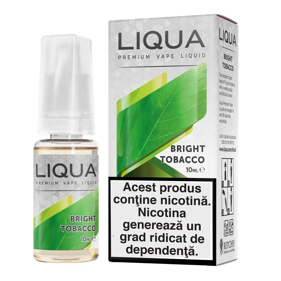 Lichid Tigara Electronica Liqua Elements - Bright Tobacco ,10ml ,6mg/ml