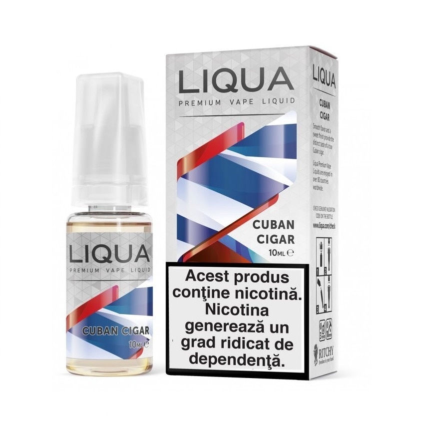 Lichid Tigara Electronica Liqua Elements - Cuban Cigar ,10ml ,18mg/ml