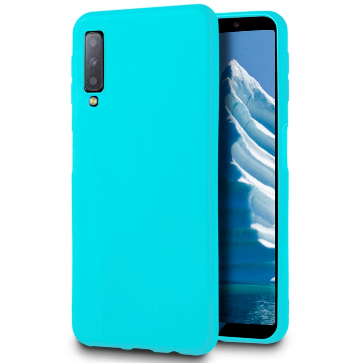 Husa ultra-subtire de protectie pentru Samsung Galaxy A70, United Case, TPU, Turcoaz mat