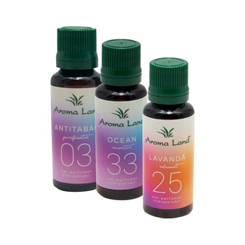 Set 3 uleiuri hidrosolubile, Aroma Land, 30 ml Set 3 uleiuri hidrosolubile, Aroma Land, 30 ml