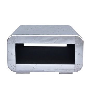 Masuta de cafea in stil industrial Hangar 11, Retro Boutique, Argintiu, 80x80x40 cm Masuta de cafea in stil industrial Hangar 11, Retro Boutique, Argintiu, 80x80x40 cm