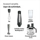Mixer vertical Braun MQ7075X, 1000 W, viteza variabila Easy SmartSpeed, Procesor alimente 1.5 l, Tel, Pahar gradat 600 ml, Negru