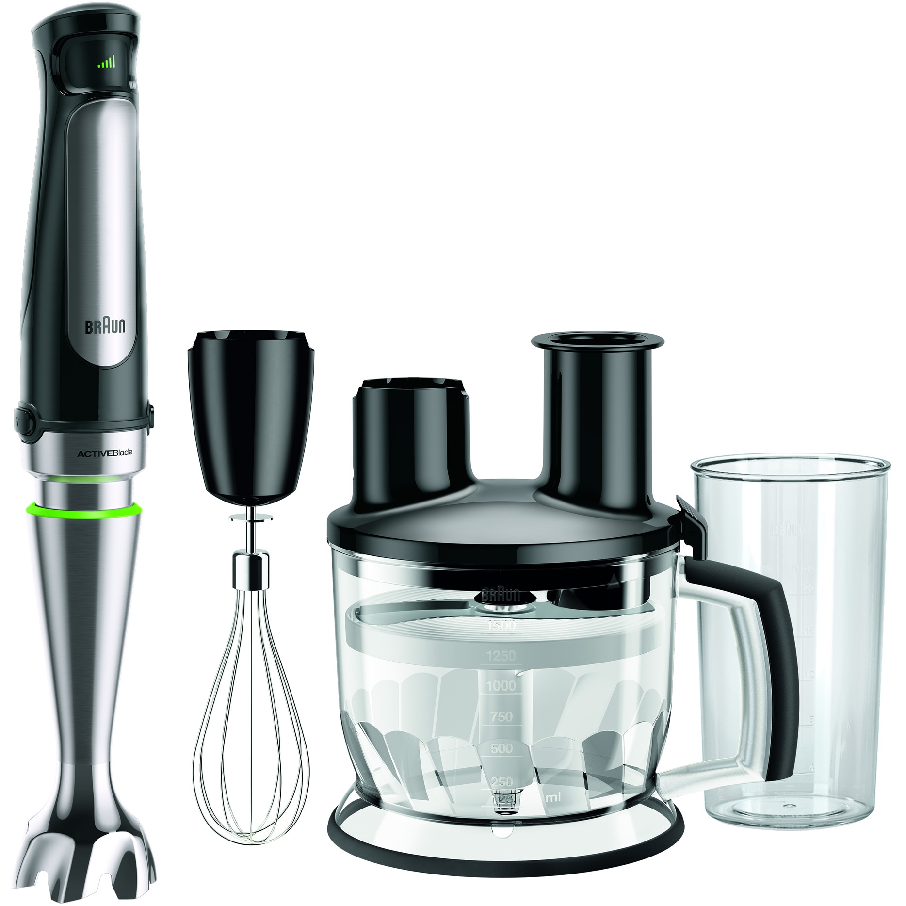 Mixer vertical Braun MQ7075X, 1000 W, viteza variabila Easy SmartSpeed, Procesor alimente 1.5 l, Tel, Pahar gradat 600 ml, Negru