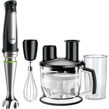 Mixer vertical Braun MQ7075X, 1000 W, Pahar gradat 0.6 l, Procesor alimente 1.5l, Tel, viteza variabila, Negru Mixer vertical Braun MQ7075X, 1000 W, Pahar gradat 0.6 l, Procesor alimente 1.5l, Tel, viteza variabila, Negru