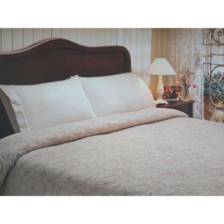 Спален комплект Tivolyo Home Baroc Bej, 100% памук, Жакард, 4 части