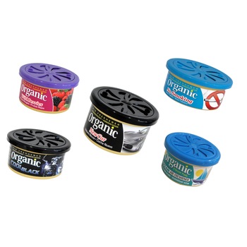 Set 5 odorizante auto Organic Can, 46g, diferite arome - New Car,Antitabac,Fructe de Padure,Cool Bleak,Ocean Set 5 odorizante auto Organic Can, 46g, diferite arome - New Car,Antitabac,Fructe de Padure,Cool Bleak,Ocean