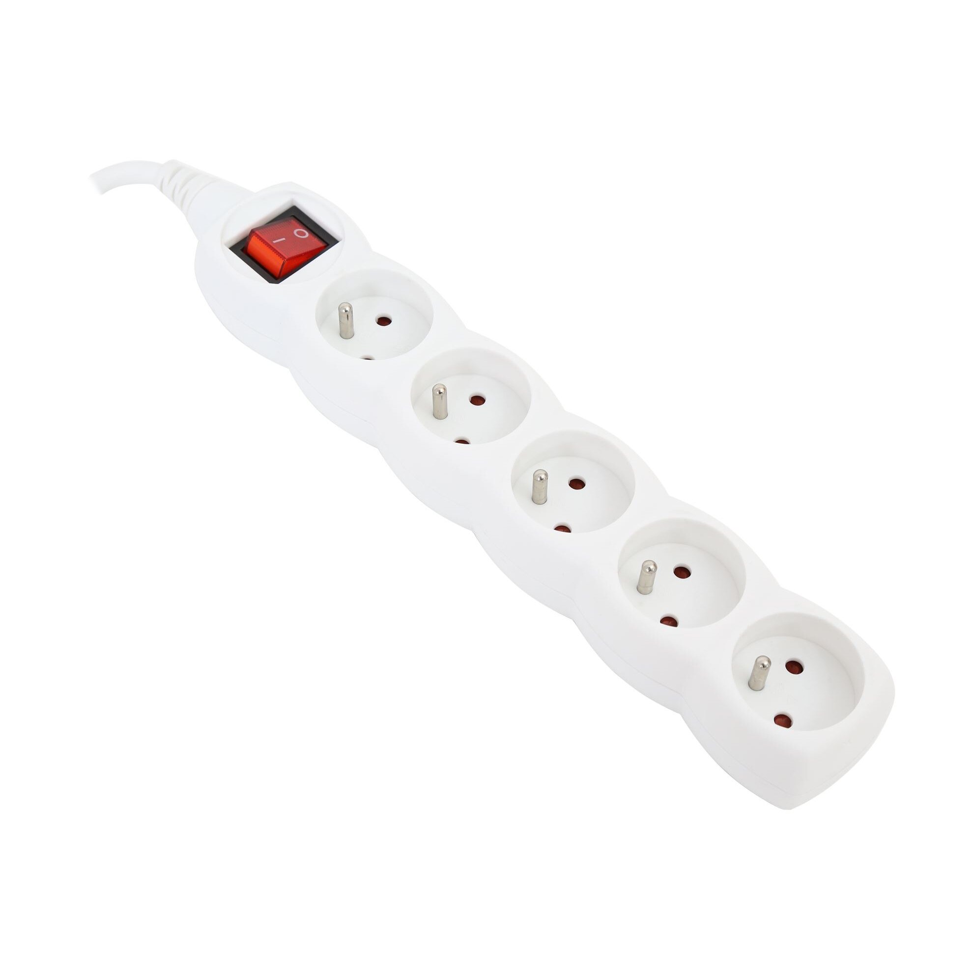 Cablu prelungitor Omega 1.5M ,16A , 5 prize, francez, alb