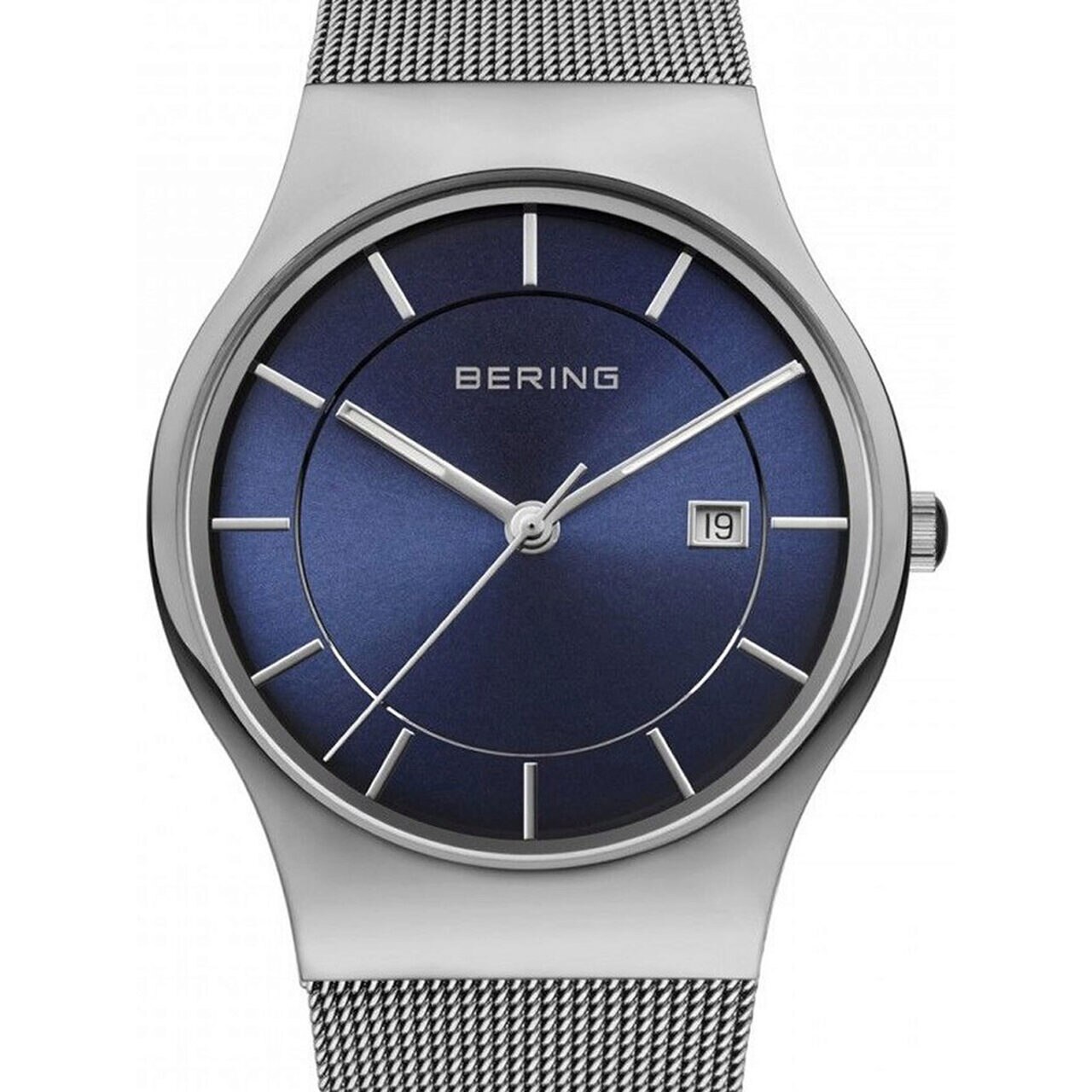 Ceas barbatesc Bering 11938-003 38mm, 3ATM, Argintiu