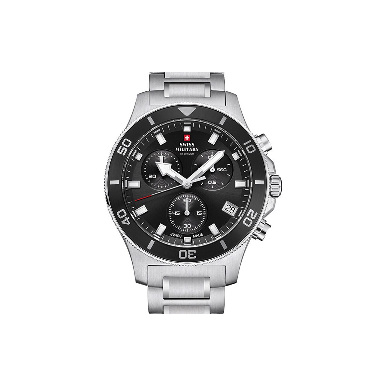 Ceas barbatesc Swiss Military SM34067.10, 42 mm, 10ATM, Argintiu