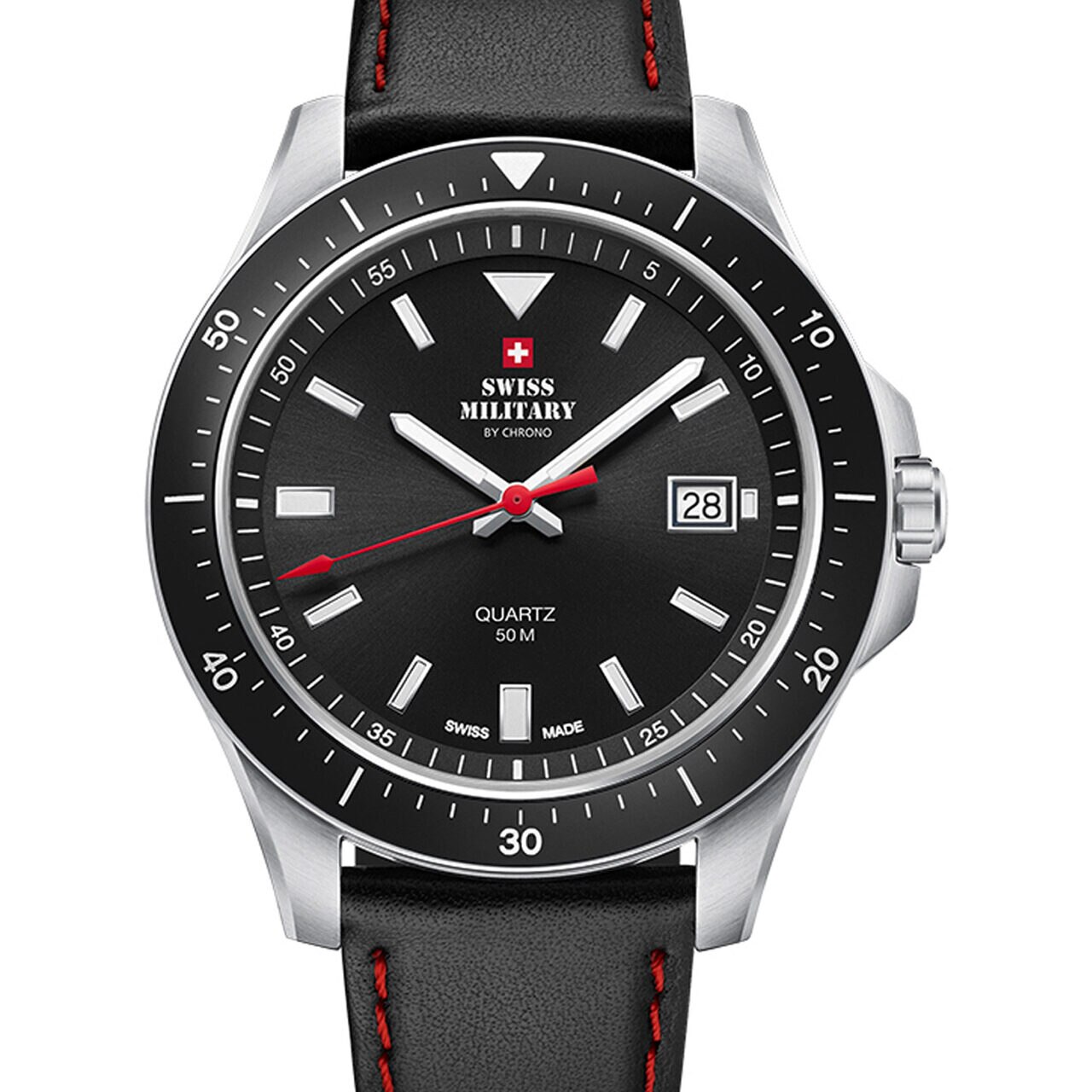Ceas barbatesc Swiss Military SM34082.04, 42 mm, 5ATM, Argintiu