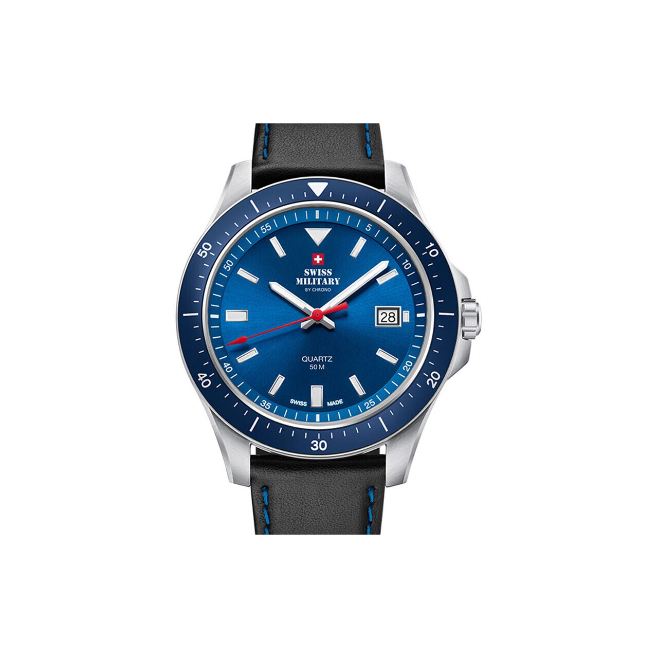 Ceas barbatesc Swiss Military SM34082.05, 42 mm, 5ATM, Argintiu