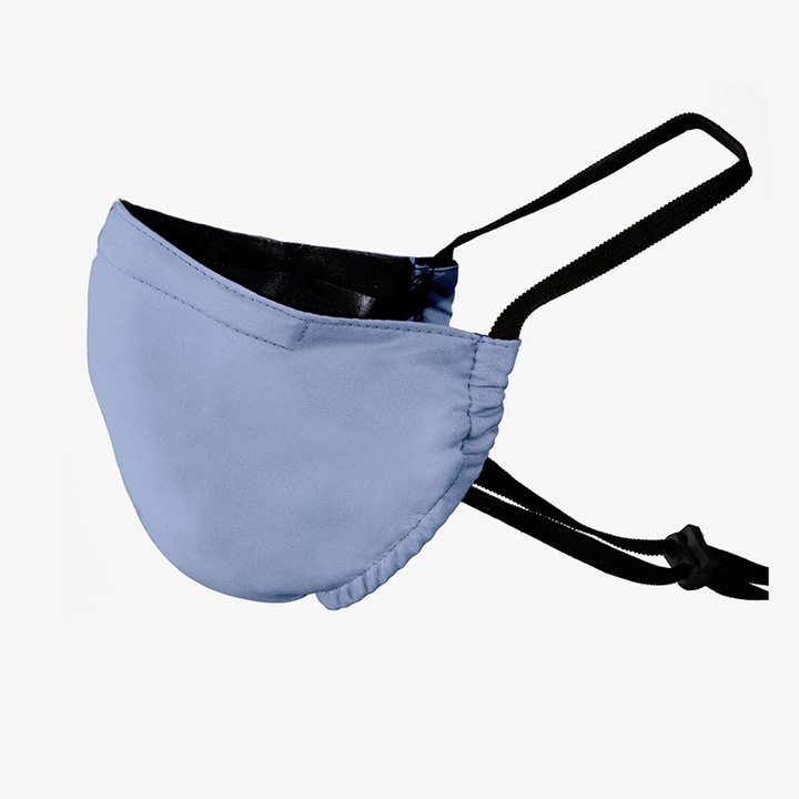 Be Happy Gyermekszájmaszk, 3 Rétegű, Mosható, Vasalható, Fertőtleníthető, Állítható Pánttal, Pasztell kék