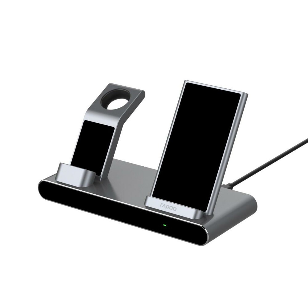 Incarcator wireless RAPOO XC600, Qi, 7.5/10W, 3-in-1, Negru